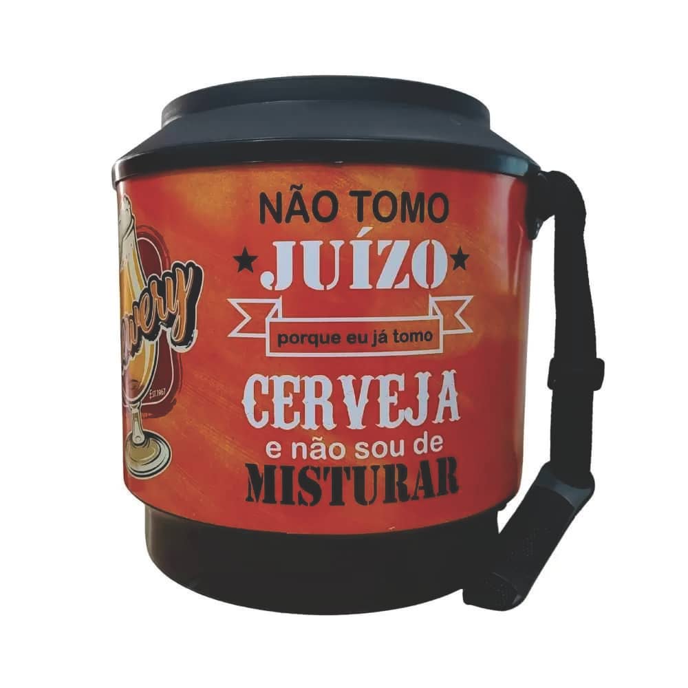 Cooler Redondo Térmico Estampa Cerveja 30 Litros Alça