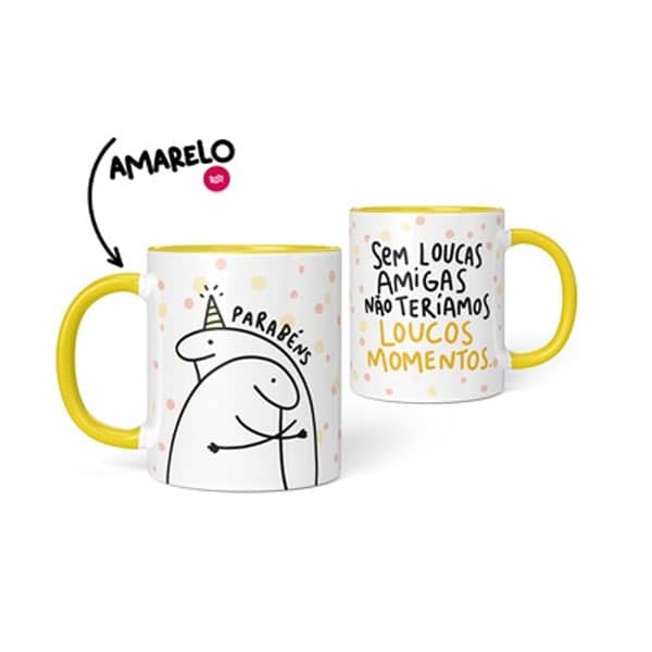 Caneca xícara de cerâmica Flork Bento Meme Ninja Brindes