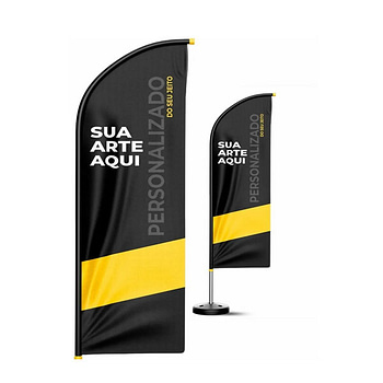 Wind Banner Personalizado Fly Flag Dupla Face 3m Completo