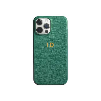 Capinha Iphone Couro Liso Verde Personalizada