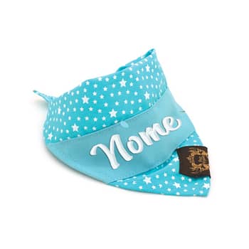 Bandana Personalizada Azul Estrela Com o Nome do Pet 5