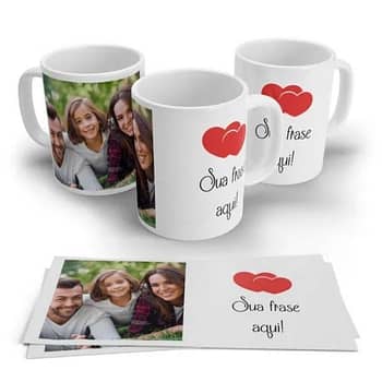 Caneca personalizada com foto e frase