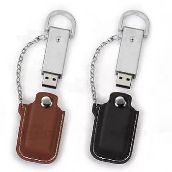 PEN DRIVE 8 GB EM COURO PARA BRINDE PERSONALIZADO