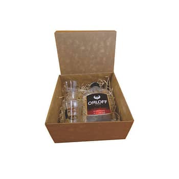 Kit Vodka em Caixa de Pinus Envelhecido