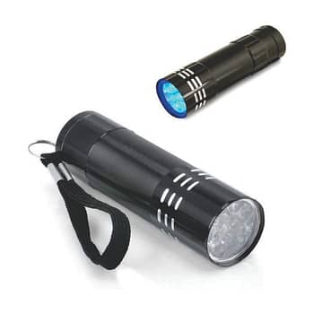 Lanterna 9 Led Modo UV Luz Negra Longa Personalizada em Laser