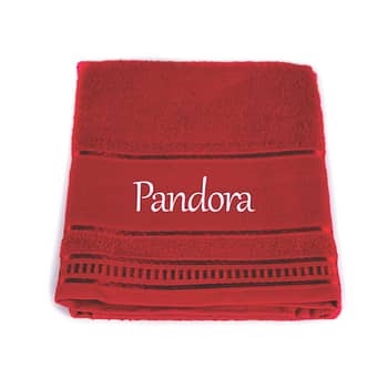 Toalha de Banho Vermelha com Logo Personalizada