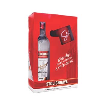 Kit Vodka Stolichnaya 750 + Caneca Personalizada