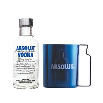 Kit Vodka com Absolut e 2 copos Personalizado
