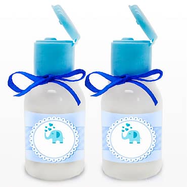 Kit-100-Mini-Sabonete-Liquido-Personalizado-Elefante-Baby