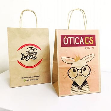 Sacolas Papel Personalizadas Com Logo 18x09x22