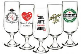 Taça de vidro personalizada